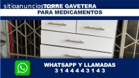 Archivador metalico de medicamentos.