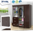 Closet Armario 3 Puertas 3 Cajones Wengu