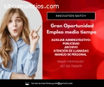 Gran oportunidad laboral de medio tiempo