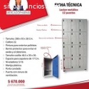 locker metalico de 12 puestos