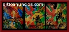 TRIADA DE CUADROS AL OLEO SOBRE LIENZO