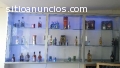 VITRINA FLOTANTE EXHIBIDORA CON LUZ LED