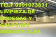 TELF 0983439614 LIMPIEZA DE GALPONES Y B