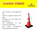 Conos víales PVC 28 Pulg. color naranja