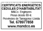 Certificado energetico y cédula  de habitabilidad en  tarragona