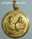 Medallas de virgenes y santos en oro