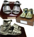 Zapatitos de bebe bañados en oro plata b