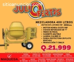 Mezcladoras 1.5 Sacos 400 ltrs Motor 9HP