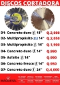 Discos de corte de concreto