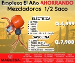 mezcladoras 0.5 saco a gasolina
