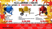 Mezcladoras 2 Sacos con Motor  Honda 100
