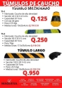 Tumulos de caucho reducción de velocidad