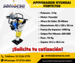 Compactador a gasolina Hyundai Forte 750