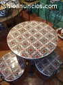 juego de mesa y sillas azulejo