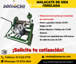 Malacate 1 TON con cable de acero