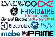 refacciones electrolux y frigidaire