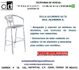 SILLA DE ALUMINIO ALTA.