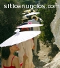 Sombrillas blancas para bodas