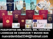 Pasaporte DNI licencia de conducir