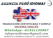 TRADUCCIONES SIMPLES Y CERTIF DE INGLÉS