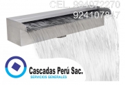 velo de agua,rebose de acero, piletas,