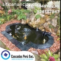 estanques con cascadas, fuentes, piletas